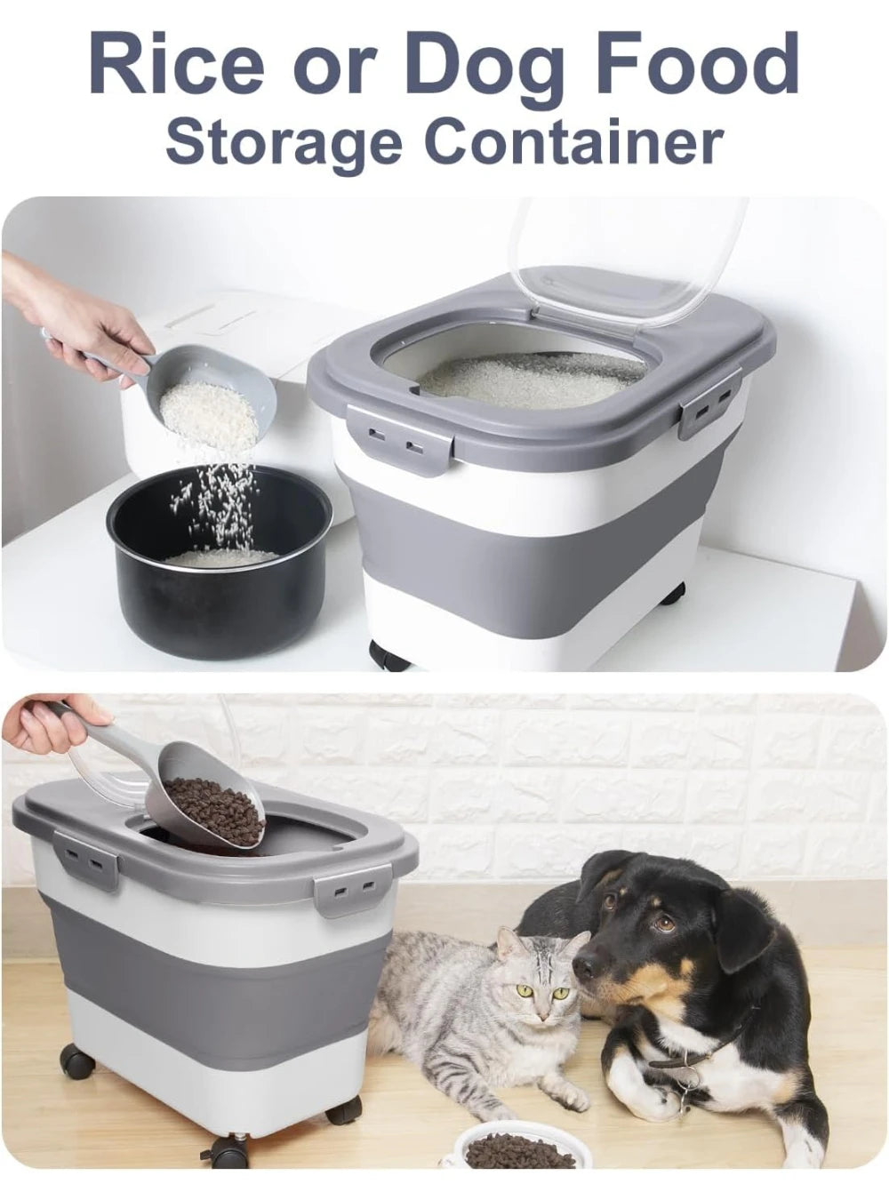Space-Saving Foldable Food Storage Container with Large Capacity