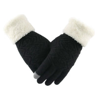 Cozy Plush-Lined Knit Gloves with Touchscreen Compatibility