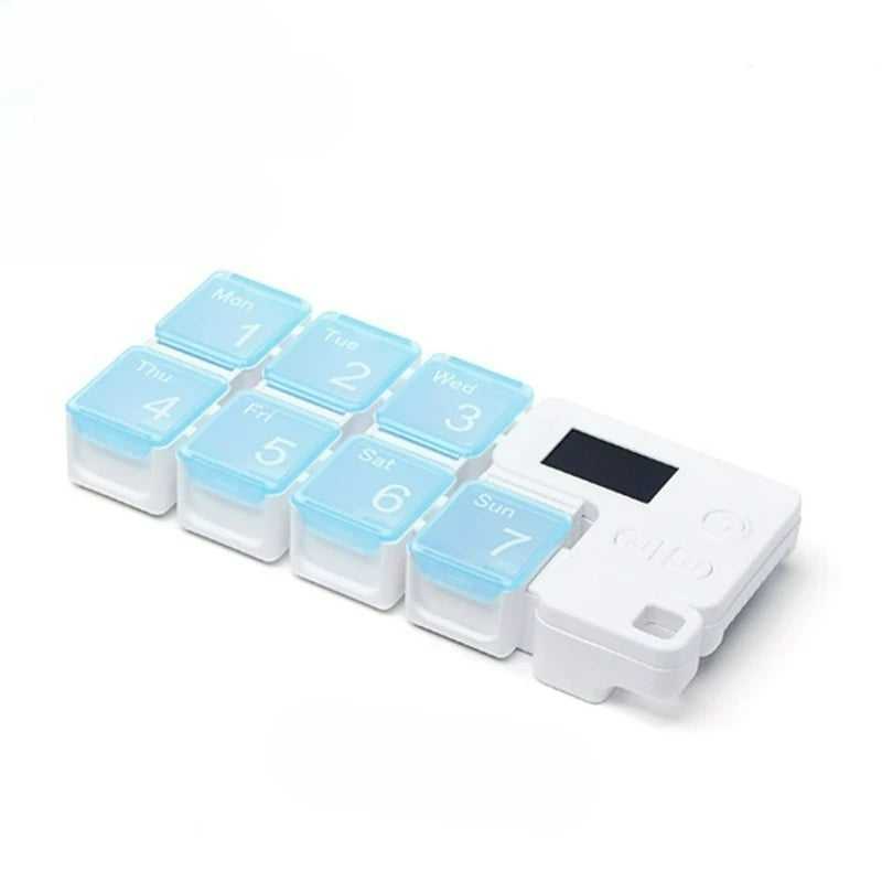 Smart Electronic Weekly Pill Organizer with Alarms and Reminders