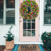 Artificial Colorful Wildflower Spring Wreath