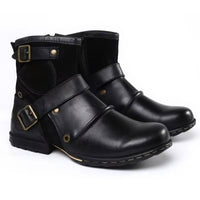 Men's Vintage Style Buckled Ankle Boots
