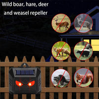 2pcs Solar Powered Ultrasonic Animal Repellent