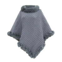 Elegant Faux Fur Shawl Cloak for Women