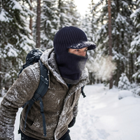 Knit beanie balaclava with visor, lifestyle