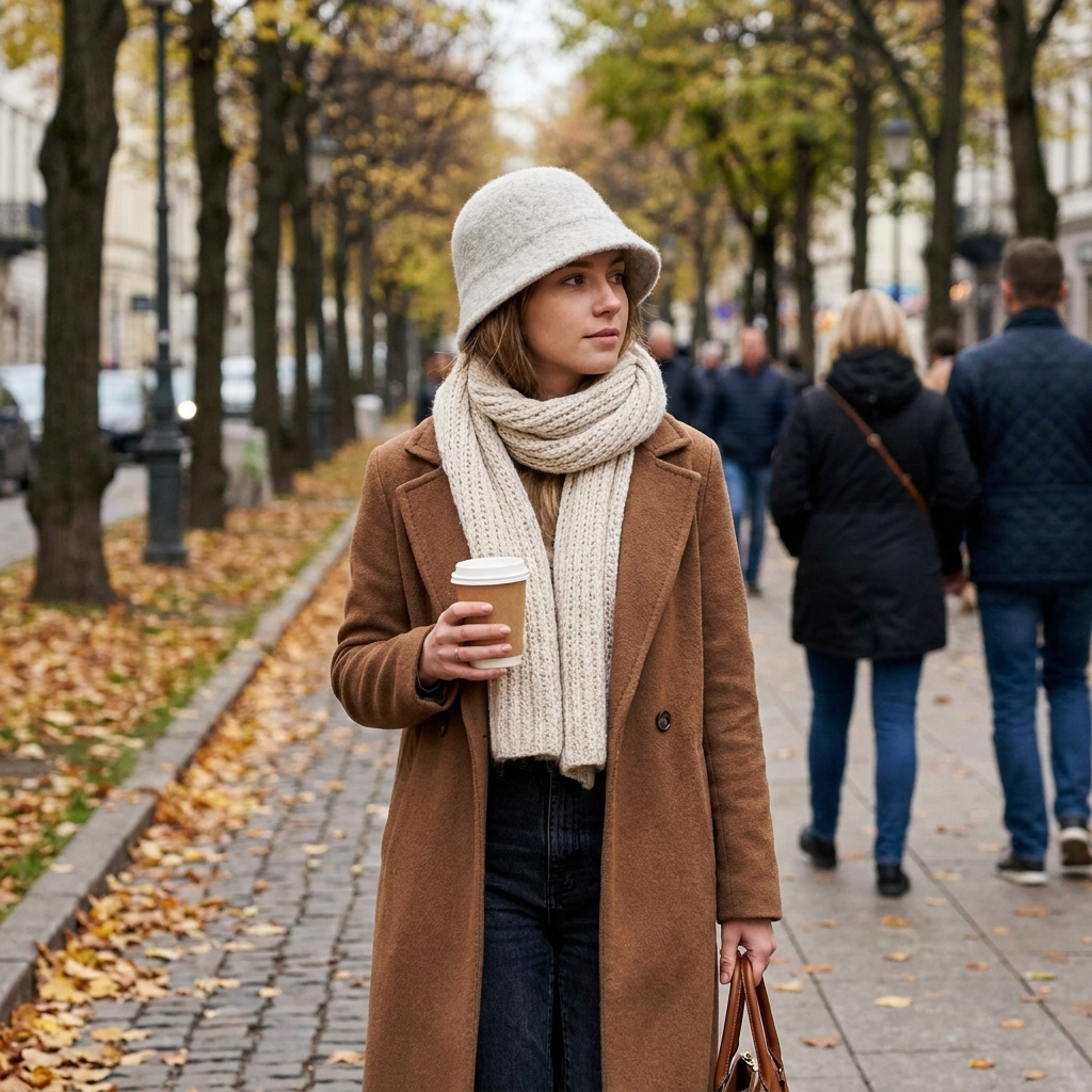 Women's winter wool bucket hat, lifestyle
