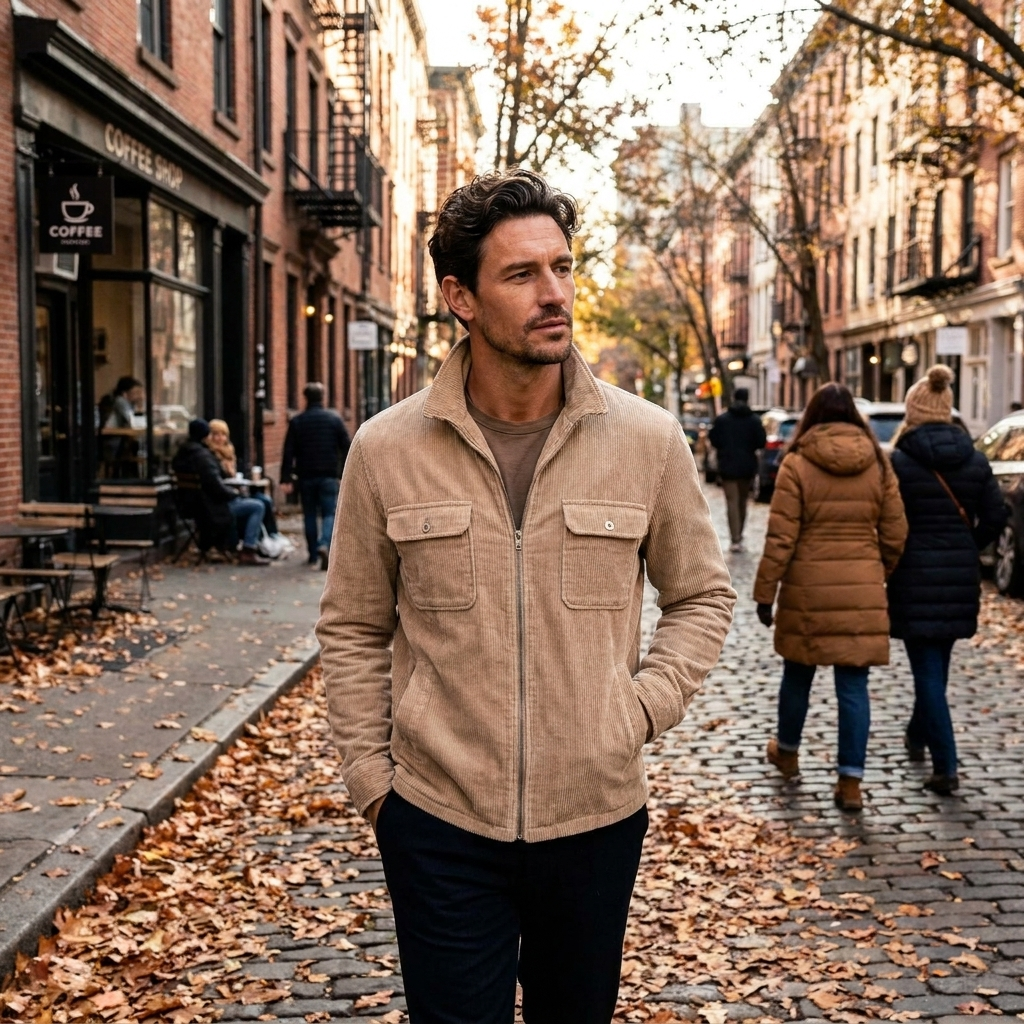 Men's corduroy jacket, lifestyle