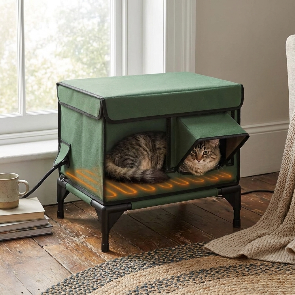 Heated Outdoor Cat House for Winter