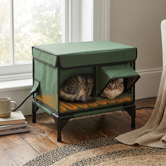 Heated Outdoor Cat House for Winter