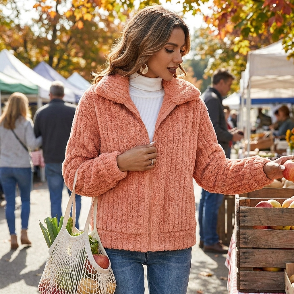 Fleece Cardigan lifestyle