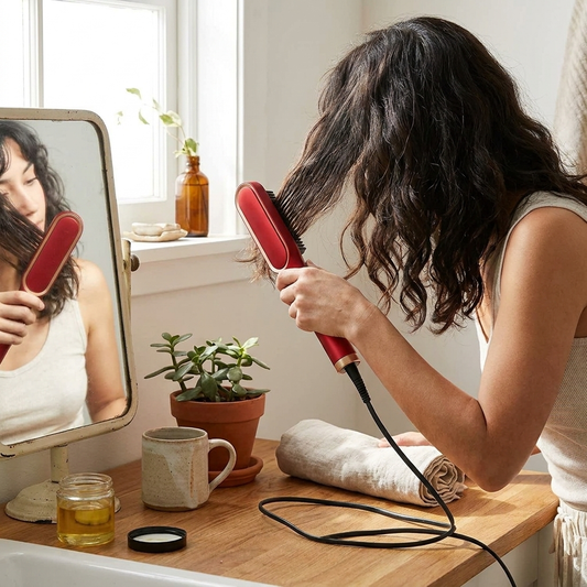 Hair Straightening Brush lifestyle