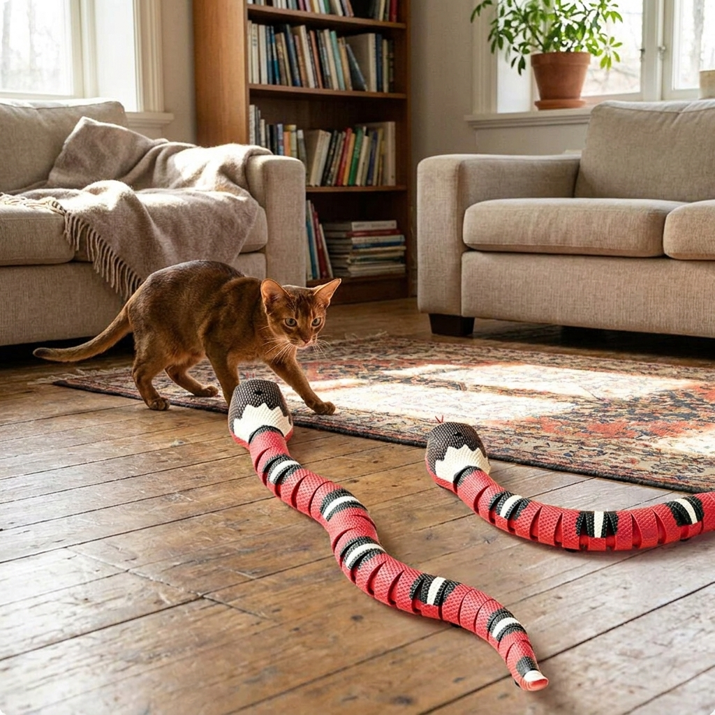 Interactive Cat Snake Toy lifestyle