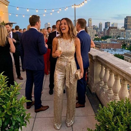 Solid Glitter Jumpsuit lifestyle