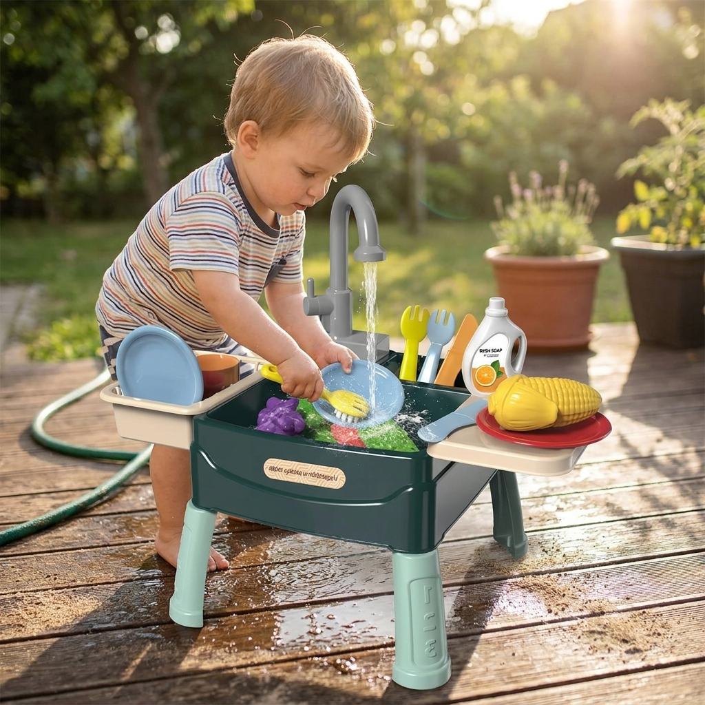 Childrens Play Kitchen Flowing Water