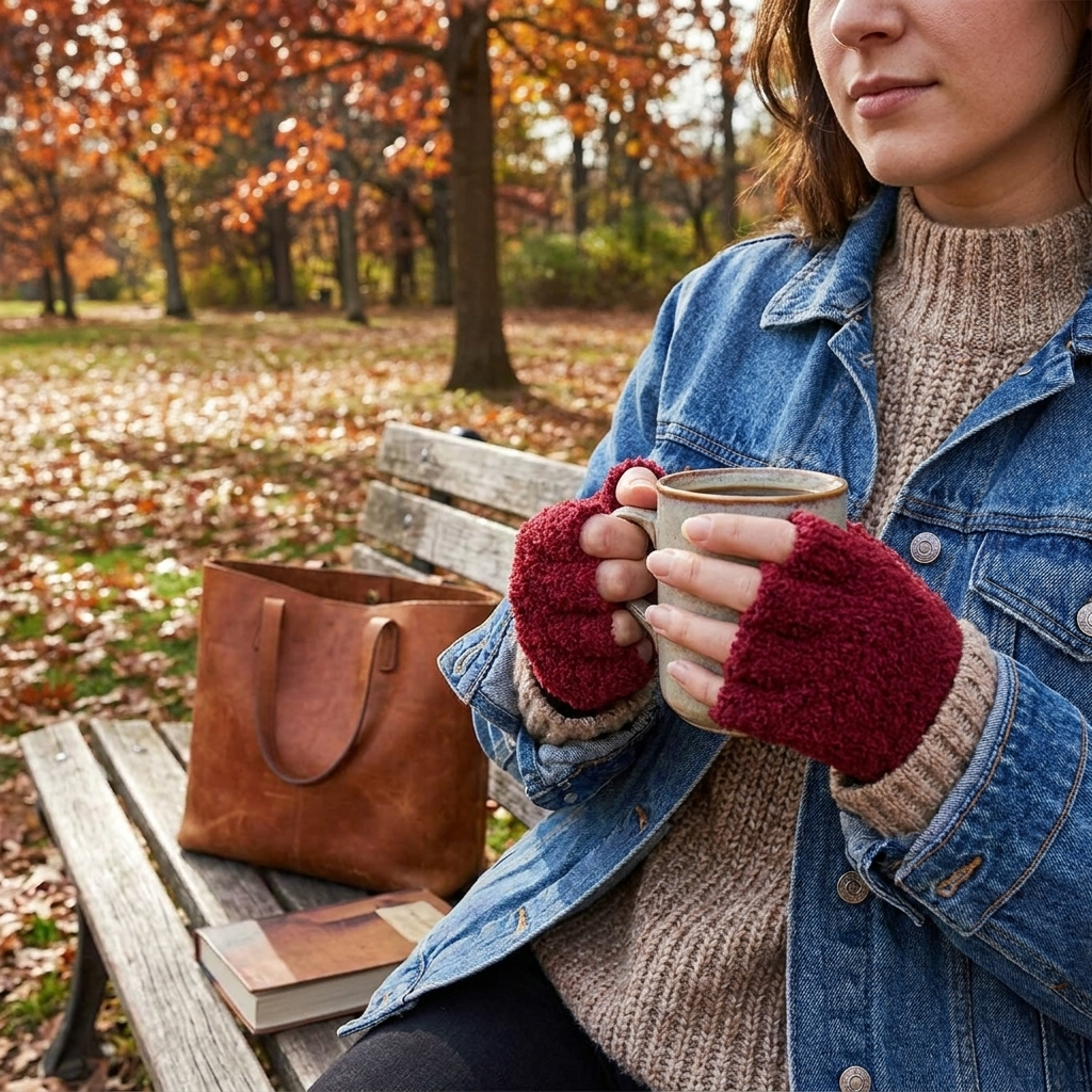 Winter Comfort Knit Half Finger Gloves