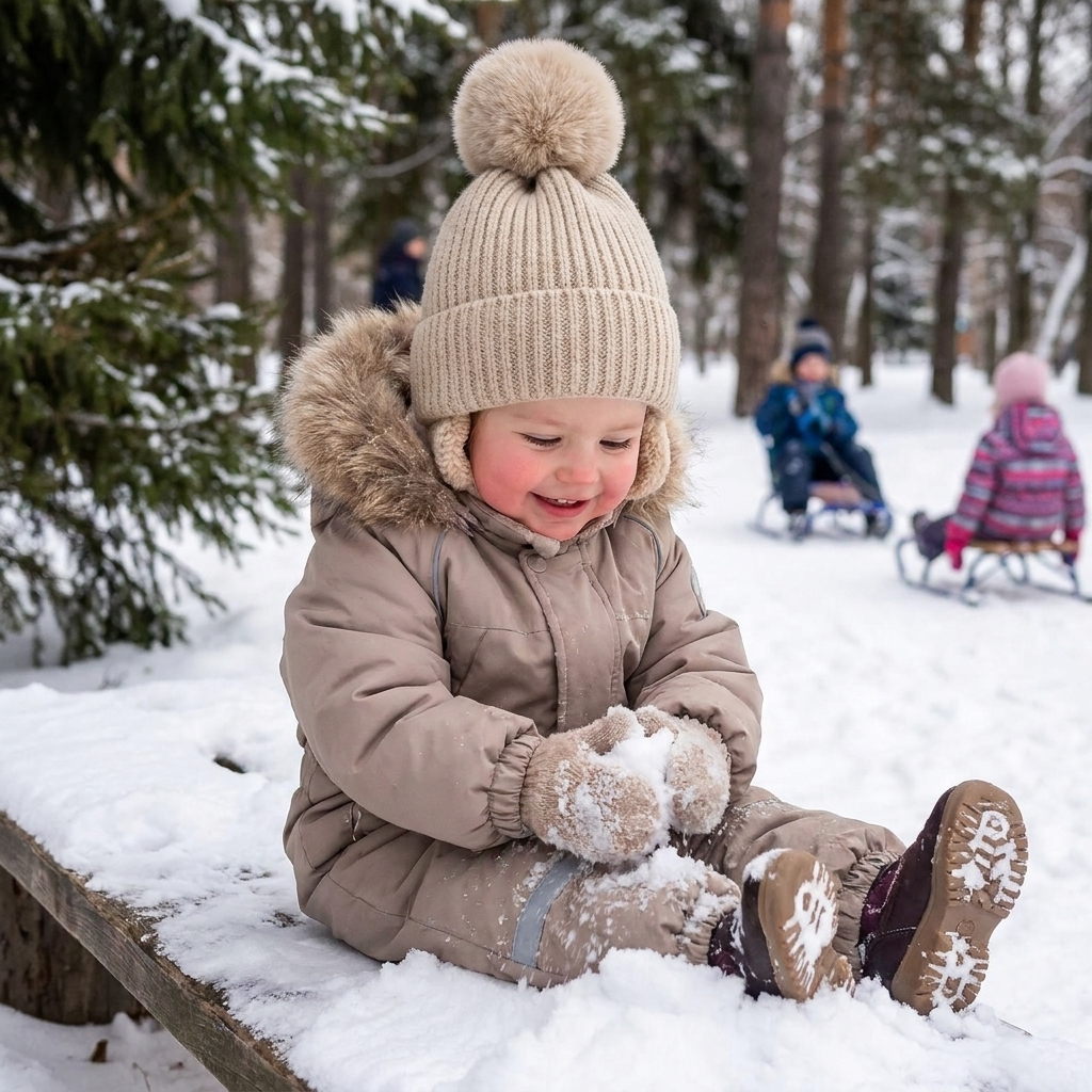 Kids Knit Beanie Winter Hat Earflaps