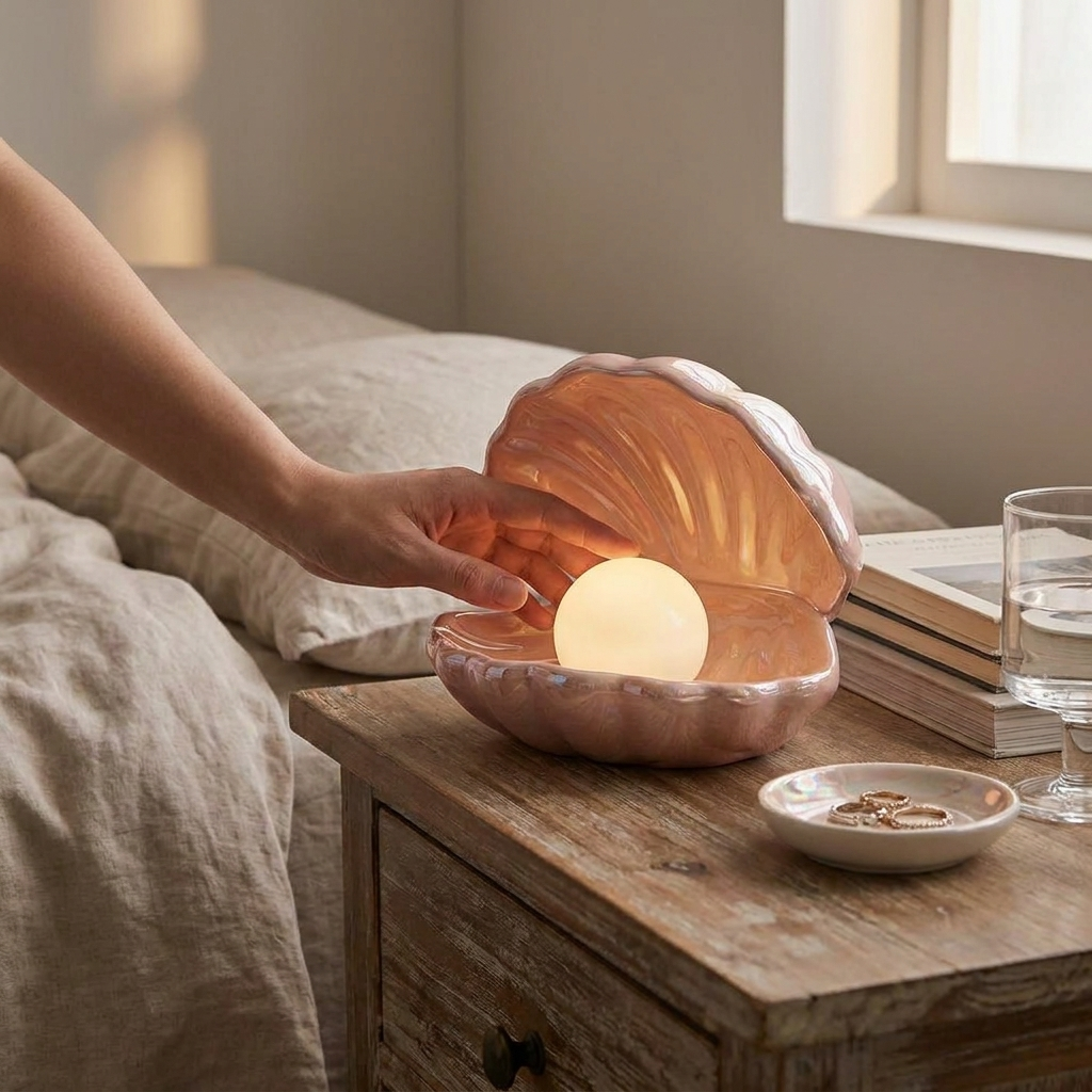 Ceramic Shell LED Night Light lifestyle