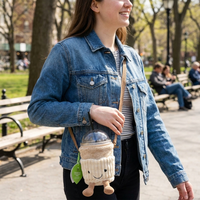Coffee Milk Tea Crossbody Bag lifestyle