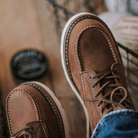 Men's Full Grain Leather Moccasin Toe Work Boots