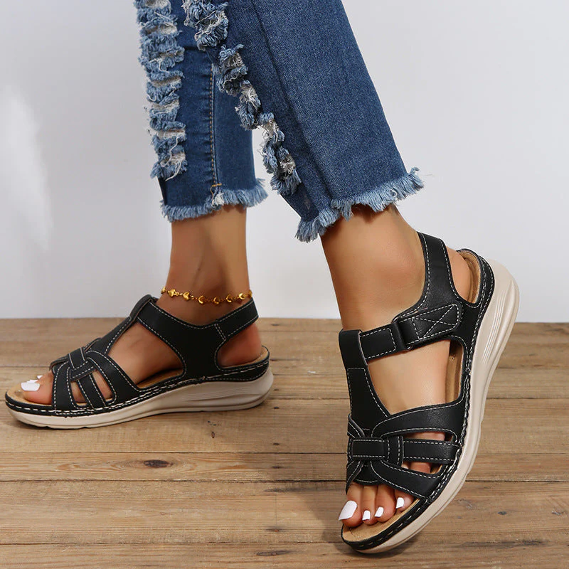 Women's orthopaedic sandals with Velcro