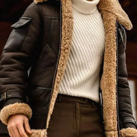 Men's Camel Style Flying Leather Jacket