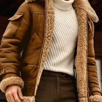 Men's Camel Style Flying Leather Jacket