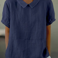 Solid Color Cotton and Linen Top