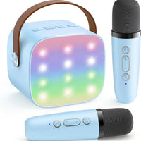 Mini Karaoke Machine with 2 Wireless Microphones