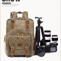 Waterproof Waxed Canvas Camera Backpack