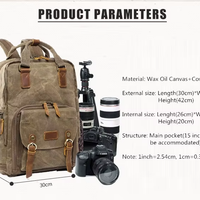 Waterproof Waxed Canvas Camera Backpack