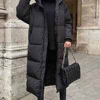 Long, quilted winter coat, warm and elegant