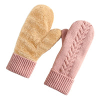 Double-Layer Fleece-Lined Winter Mittens for Maximum Warmth