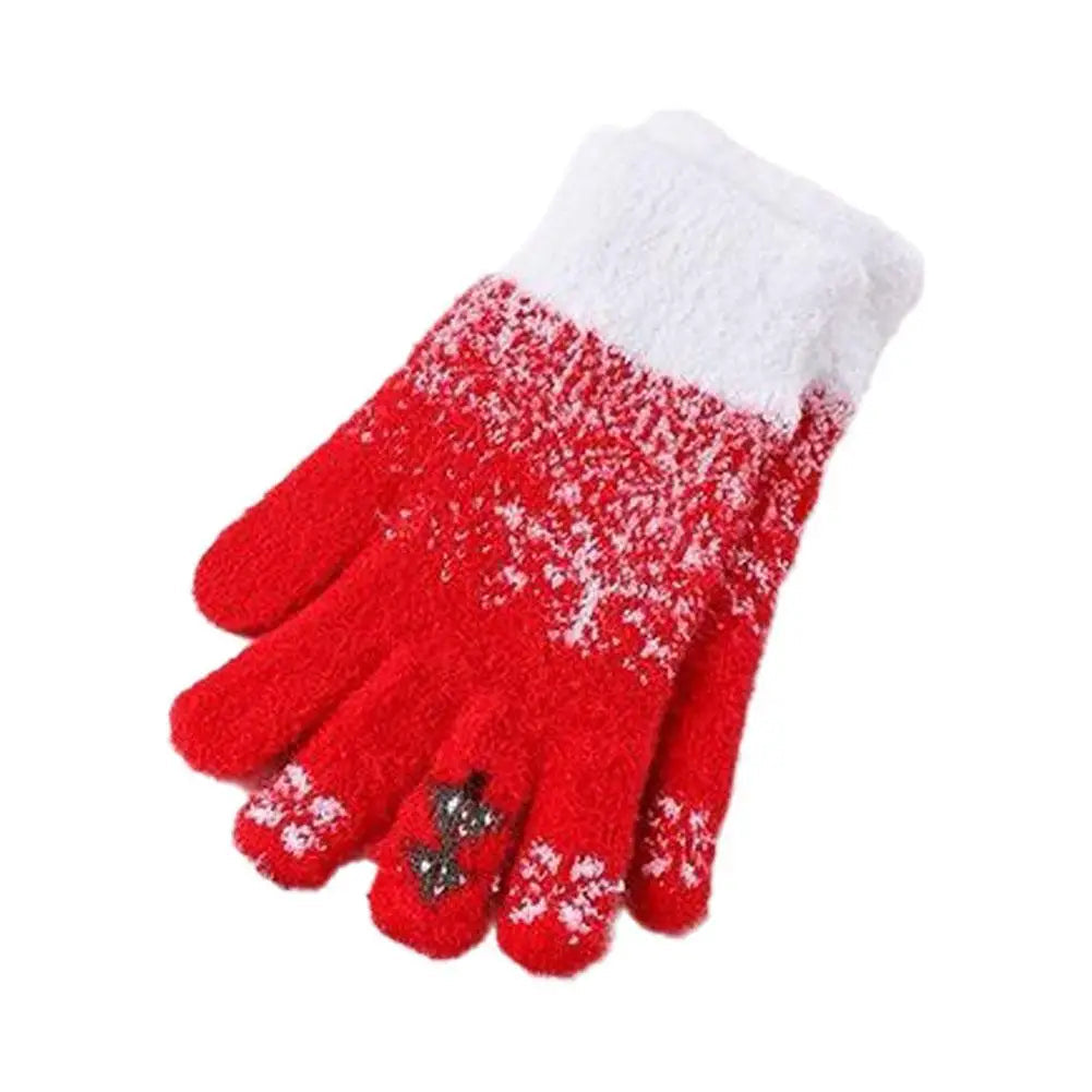 Cozy Festive Fleece-Lined Knit Fingerless Gloves